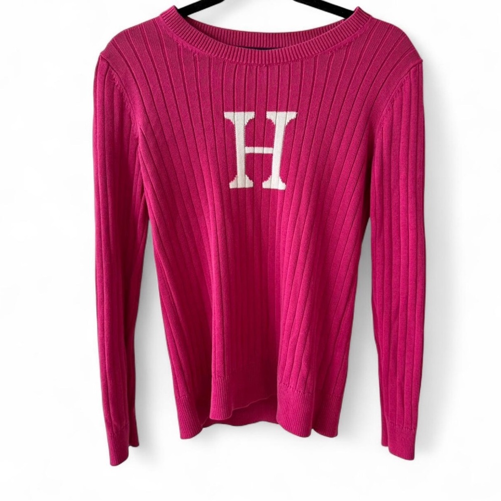 Tommy Hilfiger Pink Ribbed Knit Sweater